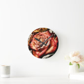 Schöne Rose Runde Wanduhr (Zuhause)
