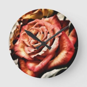 Schöne Rose Runde Wanduhr
