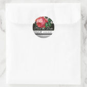 SCHÖNE, ROSE Save the Date Monogramm Runder Aufkleber (Tasche)