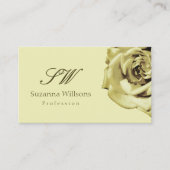 Schöne Rose Schlicht Pastel Beige Initialen QR Cod Visitenkarte (Vorderseite)