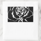 schöne Rose Schwarz-weiß Rechteckiger Aufkleber (Tasche)