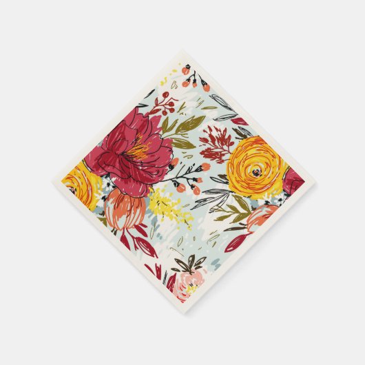 Schöne Rose Serviette (Ecke)