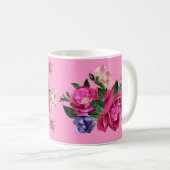 Schöne Rose Sketch Kaffee Tasse (VorderseiteRechts)