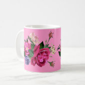 Schöne Rose Sketch Kaffee Tasse (Vorderseite Links)