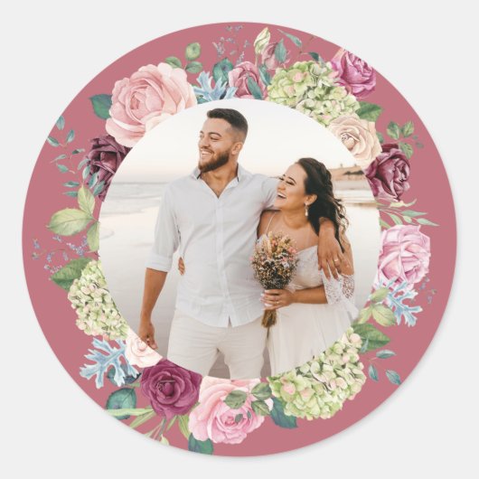 Schöne Rose Spray Wedding Foto Sticker (Vorderseite)