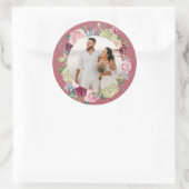 Schöne Rose Spray Wedding Foto Sticker (Tasche)