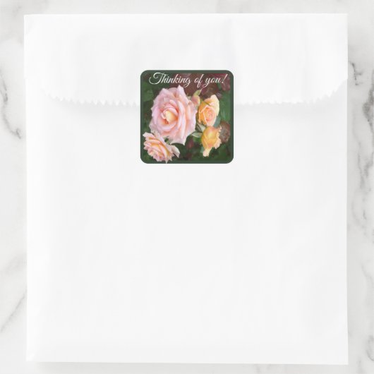 Schöne Rose Square Sticker (Tasche)