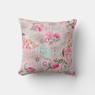 Schöne Rose über Vintage Papiertextur Kissen