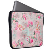 Schöne Rose über Vintage Papiertextur Laptopschutzhülle (Vorne Rechts)
