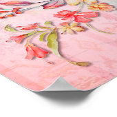 Schöne Rose über Vintage Papiertextur Poster (Ecke)