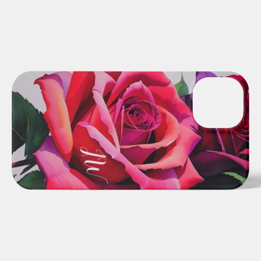 Schöne Rose und benutzerdefinierter Text iPhone Hülle (Rückseite (Horizontal))