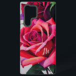 Schöne Rose und benutzerdefinierter Text Samsung Galaxy Hülle<br><div class="desc">Herrliche rote, rosa und ein wenig lila Rose gemischte Medien, erstellt mit einem meiner Fotos von einer Rose und ein Foto-Editing-Programm, um künstlerische Effekte zu erhalten. Die Initialen sind ein Vorlagenobjekt und können leicht in jeden anderen Text geändert werden. Es ist möglich, die Farbe und / oder die Größe der...</div>