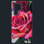 Schöne Rose und benutzerdefinierter Text Samsung Galaxy Hülle<br><div class="desc">Herrliche rote, rosa und ein wenig lila Rose gemischte Medien, erstellt mit einem meiner Fotos von einer Rose und ein Foto-Editing-Programm, um künstlerische Effekte zu erhalten. Die Initialen sind ein Vorlagenobjekt und können leicht in jeden anderen Text geändert werden. Es ist möglich, die Farbe und / oder die Größe der...</div>