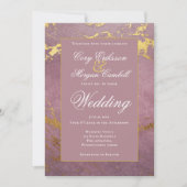 Schöne Rose und goldene Marmorhochzeit Ankündigung (Vorderseite)