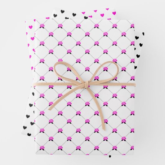 Schöne Rose- und Hörpapier-Blätter Geschenkpapier Set (Beispiel)