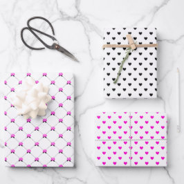 Schöne Rose- und Hörpapier-Blätter Geschenkpapier Set
