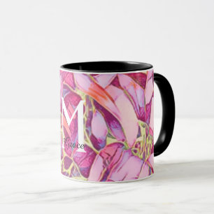 Schöne Rose und rosa Blume Tasse