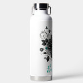 Schöne Rose und Schmetterling Trinkflasche (Vorderseite)