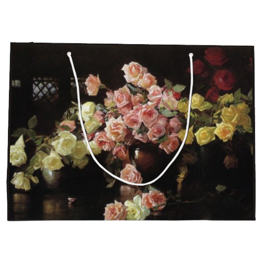 Schöne Rose (von Joseph DeCamp) Große Geschenktüte (Rückseite)