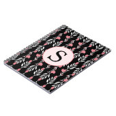 Schöne Rose Weinmonogramm Notizblock (Linke Seite)