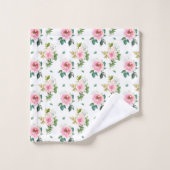 Schöne Rosen Badhandtuch Set (Waschlappen)
