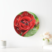 Schöne Rosen-Blumen-helle mit Blumenzahlen Große Wanduhr (Zuhause)