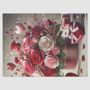 Schöne Rosen Blumen Valentinstag Seidenpapier