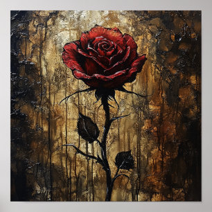 Schöne Rosen Botanische Florale Warme Inneneinrich Poster