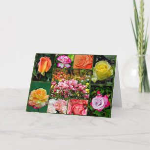 Schöne Rosen-Collage-Grußkarte Karte