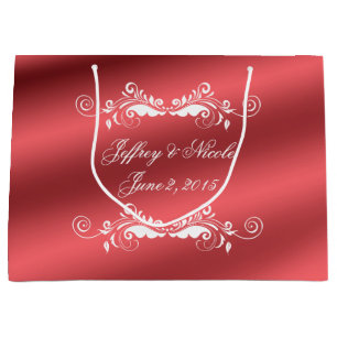 Schöne Rosen-elegante Satin-Hochzeit Große Geschenktüte