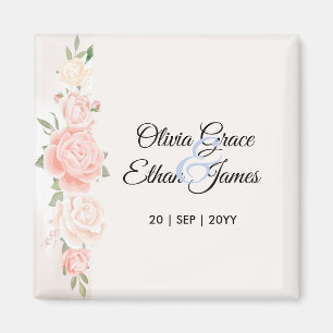 Schöne Rosen Florale Hochzeit Magnet