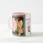 Schöne Rosen & Herzen mit Liebe Zweifarbige Tasse (Vorderseite Links)