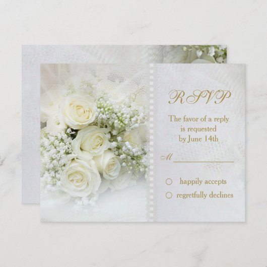 Schöne Rosen Hochzeit RSVP Einladung (Vorne/Hinten)