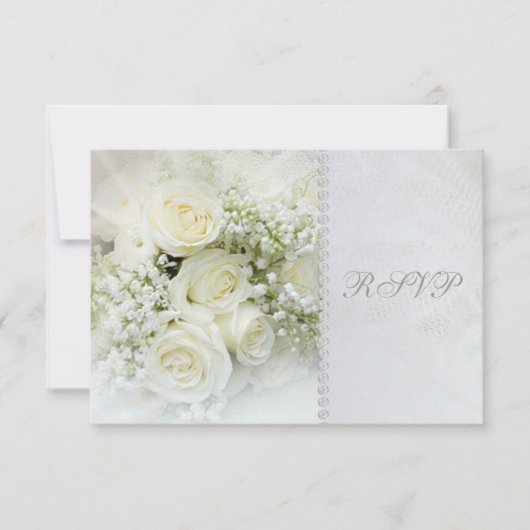Schöne Rosen Hochzeit RSVP Einladung (Vorderseite)