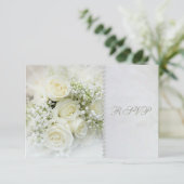 Schöne Rosen Hochzeit RSVP Einladung (Stehend Vorderseite)