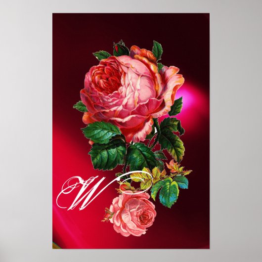 SCHÖNE ROSEN MIT INITIALEN POSTER (Vorne)