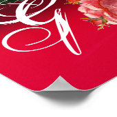 SCHÖNE ROSEN MIT MONOGRAMM POSTER (Ecke)