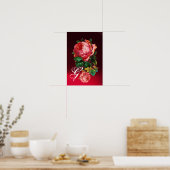 SCHÖNE ROSEN MIT MONOGRAMM POSTER (Küche)