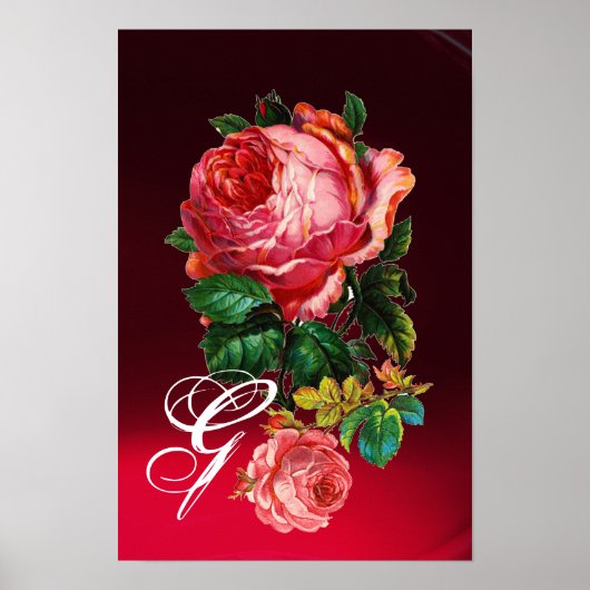SCHÖNE ROSEN MIT MONOGRAMM POSTER (Vorne)