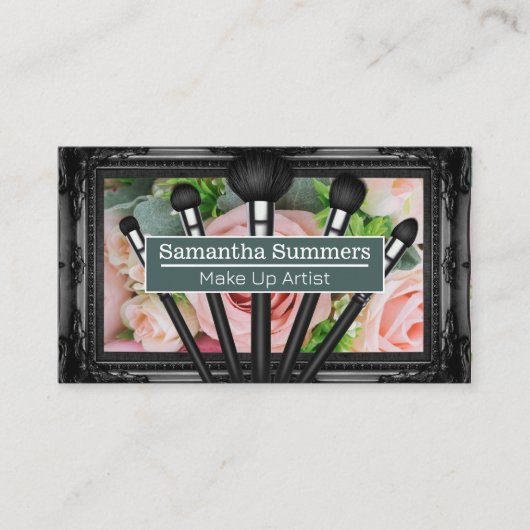 Schöne Rosen | Pinsel zusammenstellen Visitenkarte (Vorderseite)