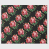 SCHÖNE ROSEN, schwarz Geschenkpapier (Flach)