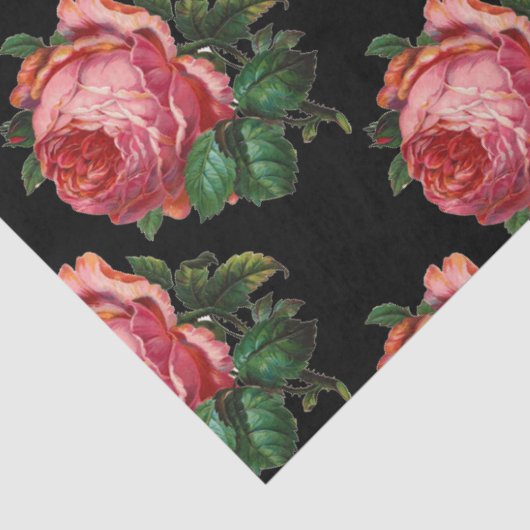 SCHÖNE ROSEN, schwarze Blume Seidenpapier (Detail)