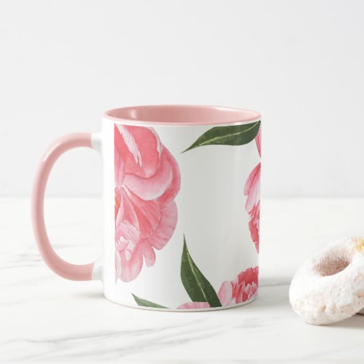 Schöne Rosen Tasse (Mit Donut)