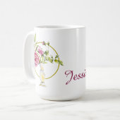 Schöne Rosen und Vase Kaffeetasse (Vorderseite Links)