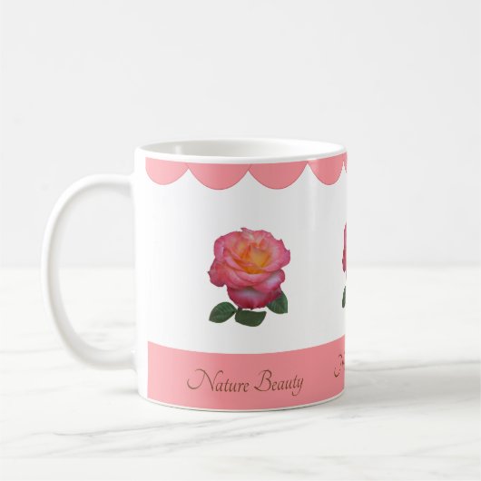 Schöne Rosenblume Kaffeetasse (Links)