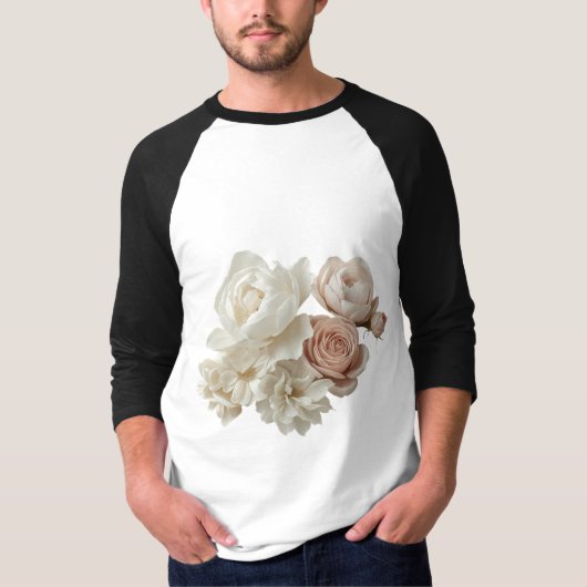 Schöne Rosenblumen-Design T-Shirt (Vorderseite)