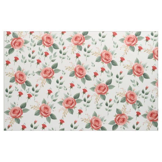 Schöne Rosenblumen Stoff Blumenstoff Design (Fat Quarter (45,7 x 55,9 cm))