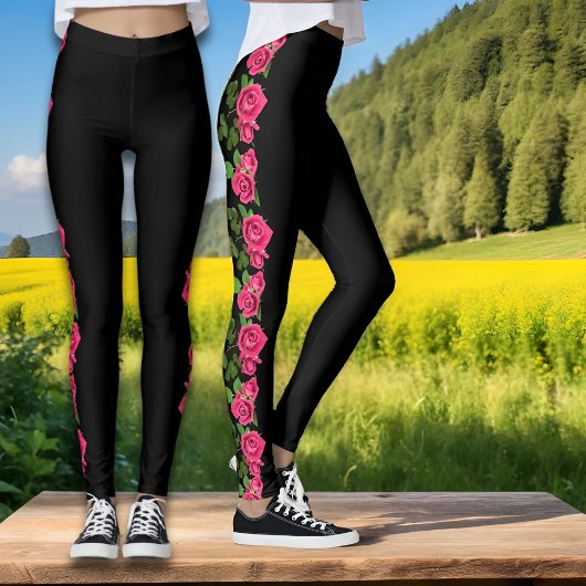 Schöne Rosenblüten blühen Leggings