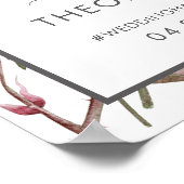 Schöne Rosenhochzeit Begrüßungszeichen Poster (Ecke)