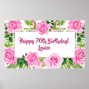 Schöne Rosenstrahlen 70. Geburtstag Poster